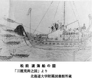 松前渡海船の図